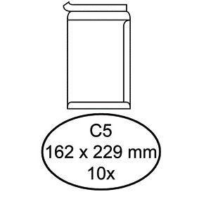 Quantore - Umschlag Urkunde C5 162x229mm selbstklebend weiß 10 Stück