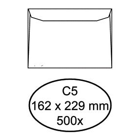 Hermes - Briefumschlagbank C5 162x229mm, gummiert, weiß, Schachtel mit 500 Stück