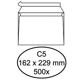 Hermes – Bankumschlag C5 162 x 229 mm, selbstklebend, weiß, Schachtel mit 500 Stück