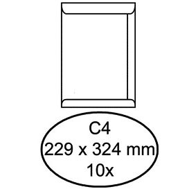 Quantore - Umschlagurkunde C4 229x324mm selbstklebend weiß 10 Stück