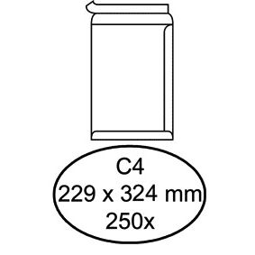 Quantore - Umschlagurkunde C4 229x324mm selbstklebend weiß 250 Stück