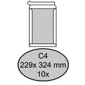 Quantore - Umschlagkarton Rückseite C4 229x324mm selbstklebend weiß 10 Stück