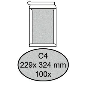 Quantore - Umschlagkarton Rückseite C4 229x324mm selbstklebend weiß 100 Stück
