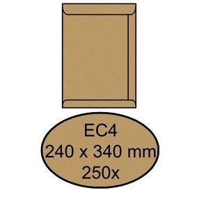 Quantore - Umschlagzertifikat EC4 240x340mm braunes Kraftpapier 250 Stück