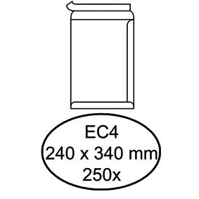 Hermes – Umschlagurkunde EC4 240 x 340 mm, selbstklebend, weiß, Schachtel mit 250 Stück
