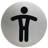 Langlebig - Hinweisschild Piktogramm 4905 Toilettenmänner rund 83mm | 5 Stück