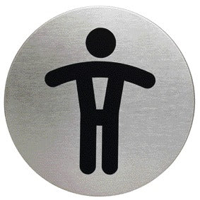 Langlebig - Hinweisschild Piktogramm 4905 Toilettenmänner rund 83mm | 5 Stück