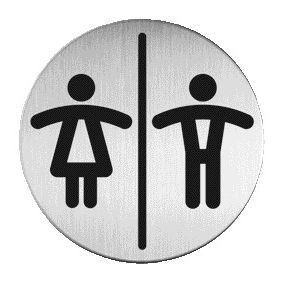 Langlebig - Hinweisschild Piktogramm 4920 Toiletten T/H rund 83mm | 5 Stück