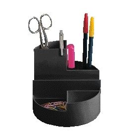 Maul - Stiftetui Rundbox 7 Fächer Ø140x125mm schwarz