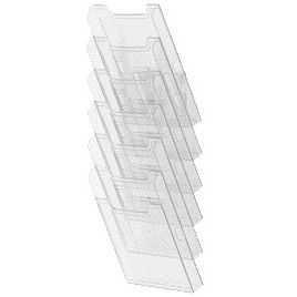 Exacompta - Prospekthalter Wand A4 6-Fächer Hochformat klar transparent