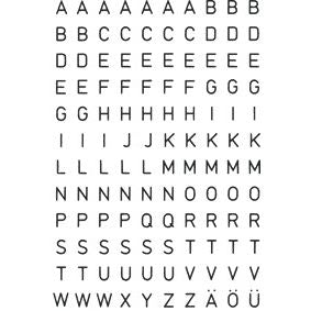 HERMA - Etikett 4154 5mm Buchstabe A-Z schwarz auf transparent | 10 Stück