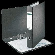 Leitz - Ordner 1072 180° ohne Schlitze und Kantenschutz 77mm Karton A3 gerade schwarz