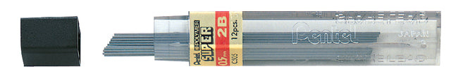 Bleistiftstift Pentel 0,5 mm schwarz pro Röhre 2B | 12 Stücke