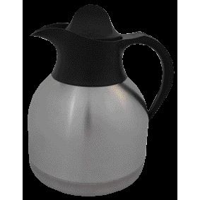 Quantore – Thermoskaffeekanne 1 Liter, Edelstahl, schwarzer Deckel