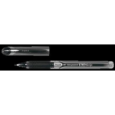 Pilot - Tintenroller Hi-Tecpoint Grip V10 breit schwarz | 12 Stück