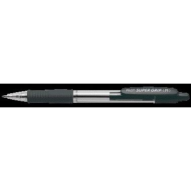 Pilot - Super Grip Kugelschreiber mittel schwarz | 12 Stück