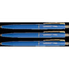 Quantore - Kugelschreiber-Druckknopf mit Metallclip blau mittel