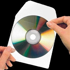 Quantore - CD/DVD-Hülle Djois 127x127mm mit Klappe selbstklebend transparent 10 Stück