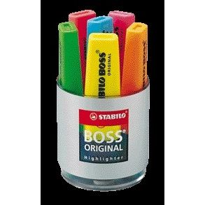 STABILO - Textmarker BOSS Original 70/06, sortiertes Schreibtischset mit 6 Teilen