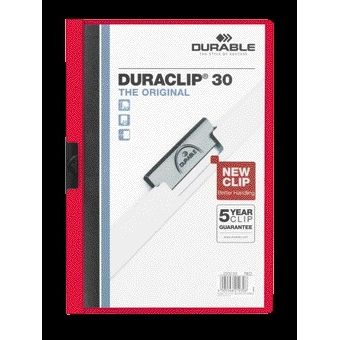 Langlebig - Klemmmappe Duraclip A4 3mm 30 Blatt rot