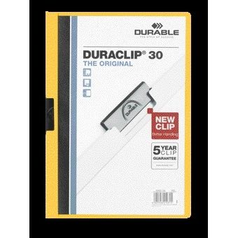 Quantore - Klemmmappe Duraclip A4 3mm 30 Blatt gelb | 25 Stück