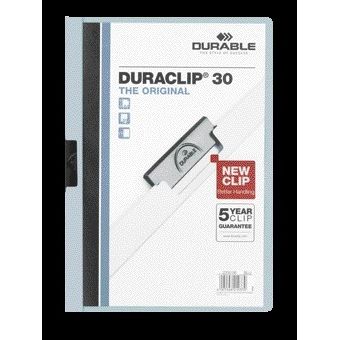 Langlebig - Klemmmappe Duraclip A4 3mm 30 Blatt hellblau | 25 Stück
