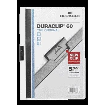 Langlebig - Klemmmappe Duraclip A4 6mm 60 Blatt weiß | 25 Stück