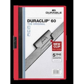 Langlebig - Klemmmappe Duraclip A4 6mm 60 Blatt rot | 25 Stück