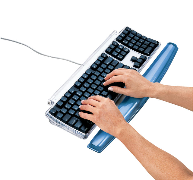 Pols unterstützt Tastatur Fellowes Kristalle Gel transparent blau