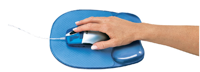Maus -Pad mit Handgelenkstütze Fellowes Kristalle Gel transparent blau
