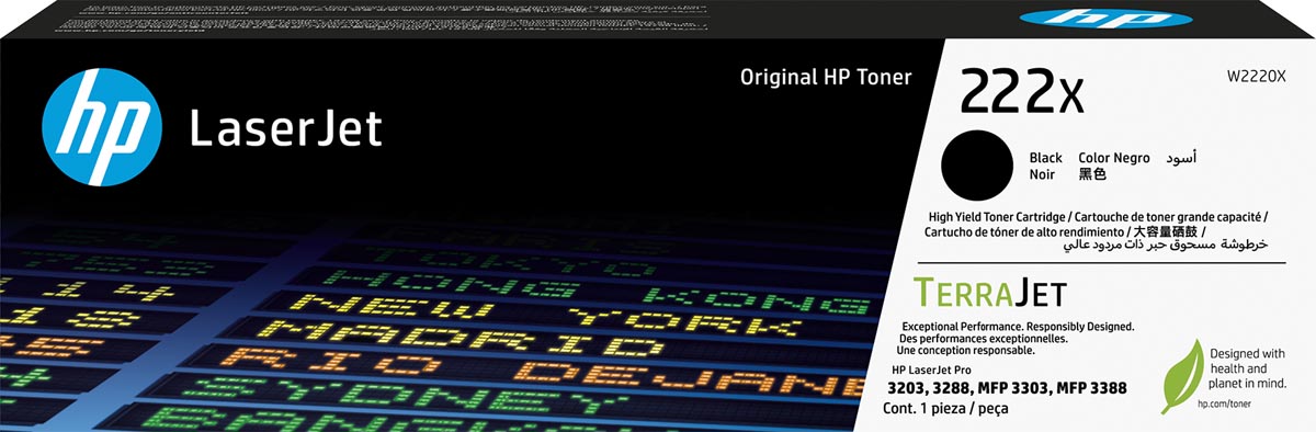 HP -  toner 222X, 3.200 pagina's, OEM W2220X, zwart
