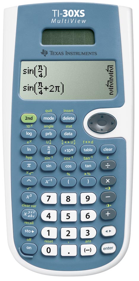 Texas Instruments – Texas wissenschaftlicher Taschenrechner TI-30XS Multiview, funktioniert mit Solarzellen und Batterien