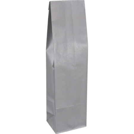 Weinflaschenbeutel 1 Flasche 10x8x40cm Kraft 50 Stück Silber