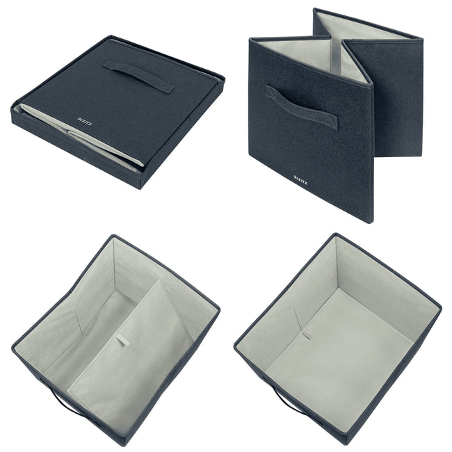 Leitz - Aufbewahrungsbox gepolstert mit Deckel 330x325x380mm grau 2 Stk