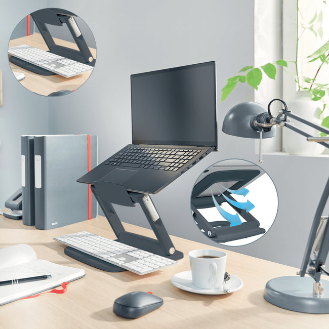 Leitz - Laptopständer Ergo verstellbar, mehrwinkelig, Grau