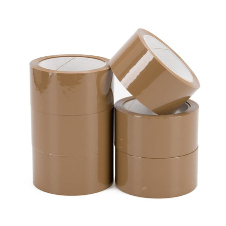 Klika - PP-Acryl e geräuscharm 28 Mikron 50 mm x 66 Meter braun | 6 Stück