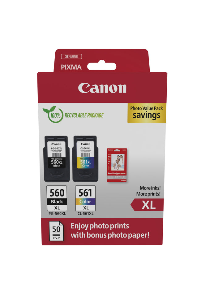 Canon - Tintenpatrone PG-560XL CL-561XL + Papier