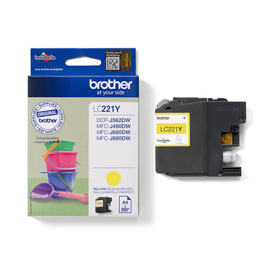 Brother - Tintenpatrone, 260 Seiten, OEM LC-221YBP, gelb