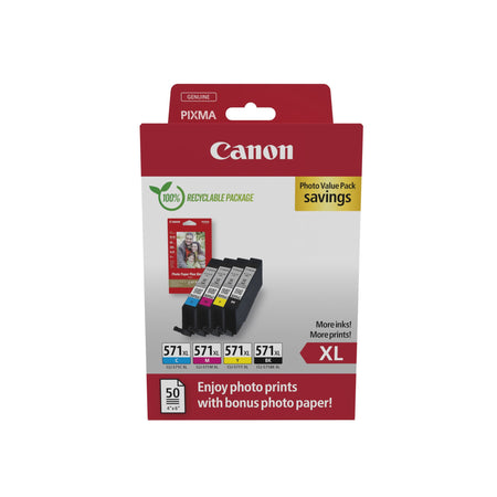 Canon - Foto-Vorteilspaket CLI-571XL, 375.895 Fotos, OEM 0332C006, 4 Farben