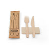 Besteckset Holz Messer - Gabel - Serviette 100-teilig