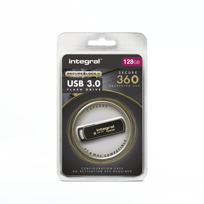 Integral - USB-Stick 3.0 Secure 360 128GB schwarz