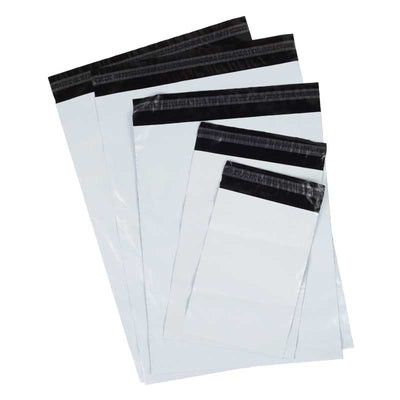 Klika - Coex-Versandtaschen weiß/schwarz 500 x 700 + 50 mm 65 Mikron