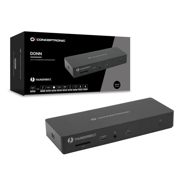CONCEPTRONIC -   DONN30B laptop dock poortreplicator Bedraad Thunderbolt 4 Zwart