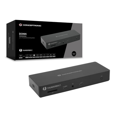 CONCEPTRONIC -   DONN30B laptop dock poortreplicator Bedraad Thunderbolt 4 Zwart
