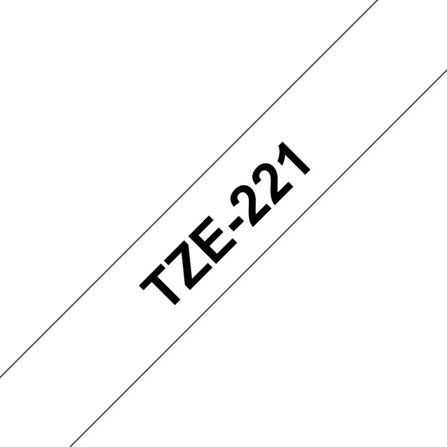 Brother - Labele P-touch TZe-221 Standard 9 mm Schwarz auf Weiß