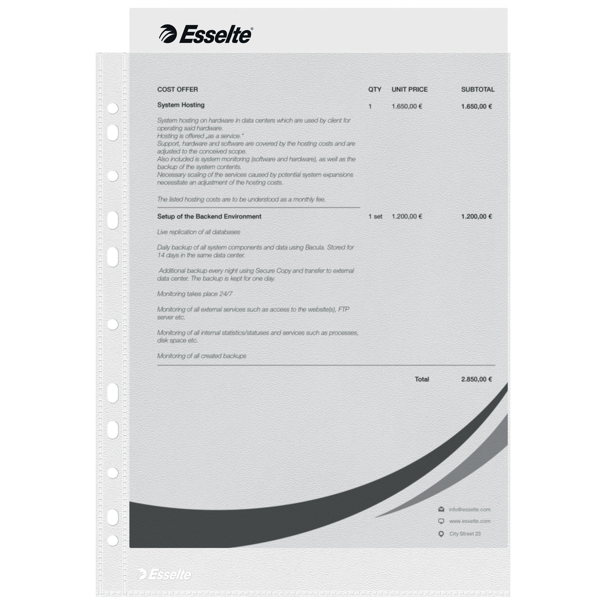 Esselte - Showtasche 16690 Economy A4 PP 0,03mm