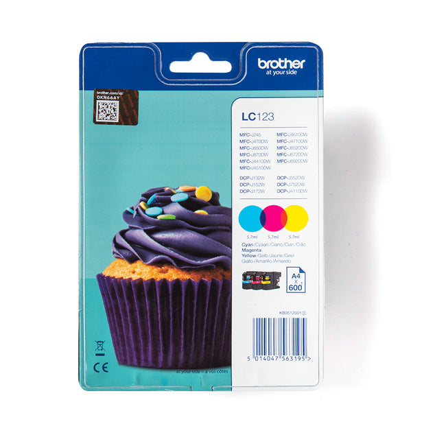 Brother - Tintenpatrone LC-123RBWBP 3 Farben
