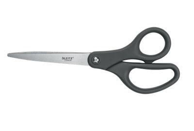 Leitz - Schere, Fußlänge 20,5 cm, rechts und links, scharfe Spitze, Titan, grau, Blister à 1 Stück