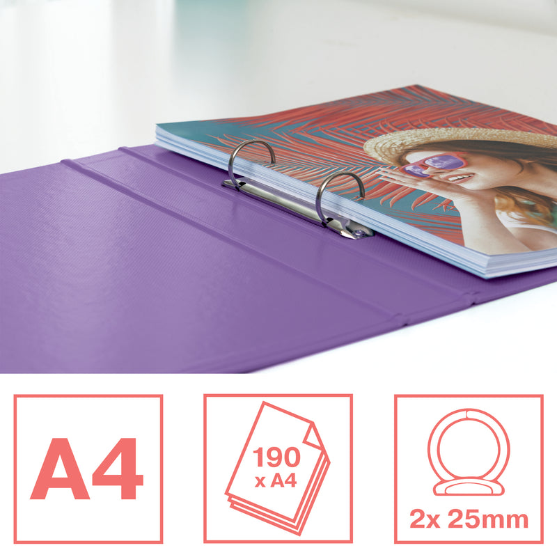 Esselte - Colour'Breeze Ringbuch, 2 Ringe, PP, ft A4, mit Hardcover, Lavendel