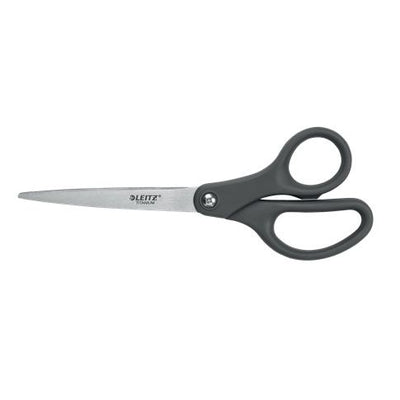 Leitz - Schere, ft 18 cm, rechts und links, scharfe Spitze, Titan, grau, Blister à 1 Stück
